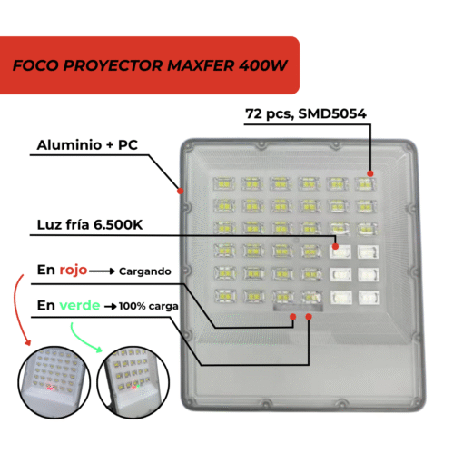 Foco Proyector Solar 400W - Imagen 4